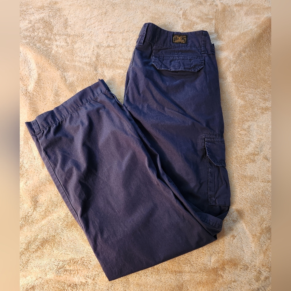 Vintage 1990s Navy Blue Mid Rise Khaki Utility Straight Leg Pant Lucky Brand